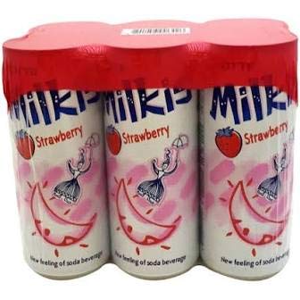 Lotte 4 8.45 Oz, Pack 24 Milkis Carbonated Drink Variety Flavors, Apple, Melon, Strawberry & Original, Fl