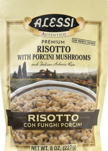 8oz Pack 1) Alessi Autentico, Premium Seasoned Risotto, Italian Arborio Rice, Easy to Prepare, (Porcini Mushroom