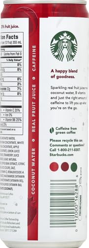 12 Oz (Pack 1) Starbucks Refreshers Strawberry Lemonade Sparkling Juice Blend, Fl