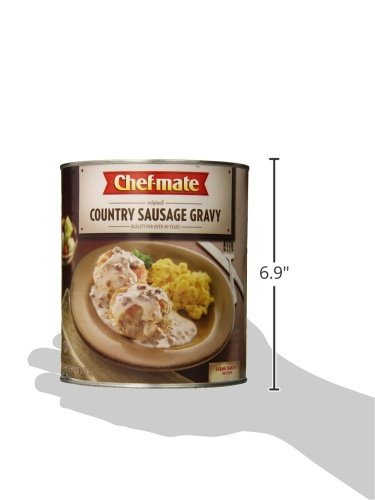 Country 6 lb 9 oz, #10 (Pack 2) Chef-mate Sausage Gravy, Breakfast Sausage, Biscuits and Gravy, Can