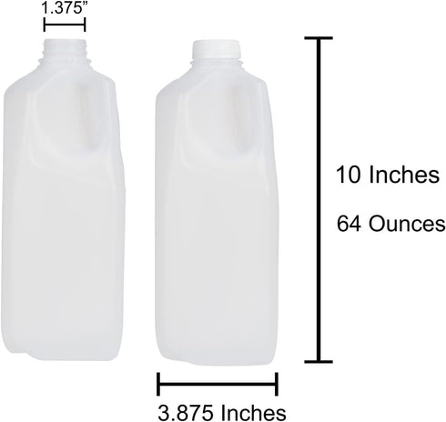 FIJIAN MADE 64 Oz (Pack 20 64 Oz Jugs Bottles Of x Ea) With White Tamper Evident Screw Caps Great for Homemade Juices