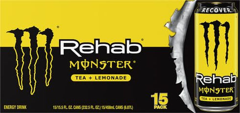 15.5 Pack 15 Monster Rehab Tea + Lemonade + Energy, Energy Drink Ounce | Energy Iced Tea
