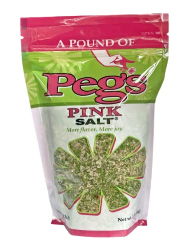 Peg's Pink Salt - Gourmet All Purpose Seasoning for Cooking - 16 oz - No MSG, No Sugar, with Herbs & Spices