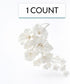 1 Count Sugar Blossom Cake Spray Gumpaste Flowers for Cake Decorating White Cherry Blossoms with Green Leaves by Chef