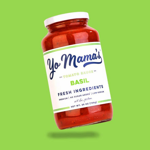 Pack (2) Yo Mama's Foods Keto Tomato Basil Pasta Sauce - of - No Sugar Added, Low Carb, Low Sodium, Vegan, Gluten Free