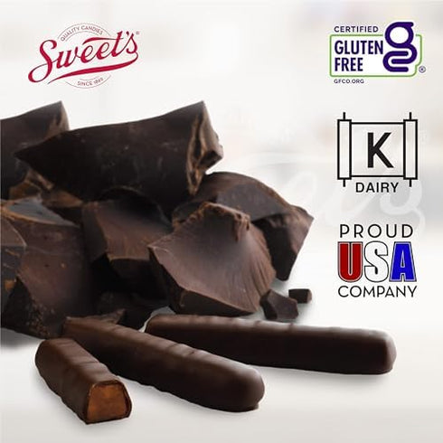 10.5 oz (Pack 2) Sweet Candy Company Dark Chocolate Fruit Flavored Sticks - Gourmet Chocolate Covered Sticks, Orange