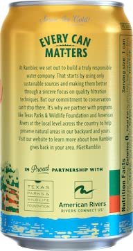 12-Ounce 8-Packs (24 AUTX RAMBLER Sparkling Water, Texas Limestone Mineral Blend, Satsuma Flavor, Cans, Three Cans)