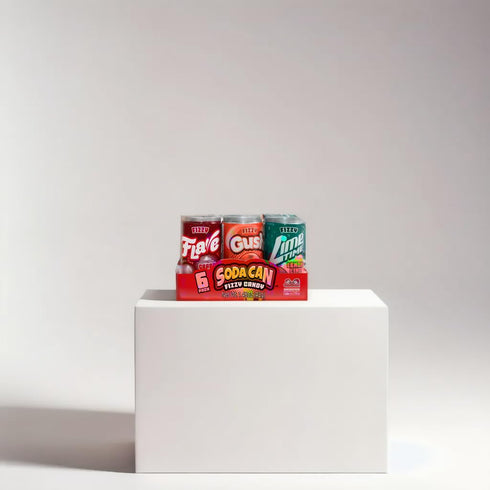 Kidsmania 36 1.48 oz, 4 (6 Packs 6 Mini Soda Can Fizzy Candy, Goody Bag Filler - Party Favor - Assorted Flavors!