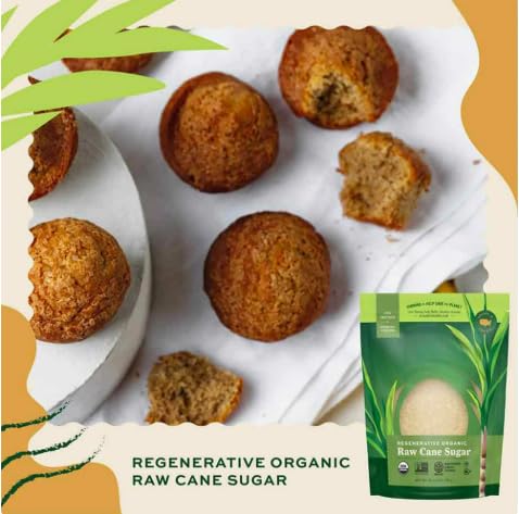 Generic 48 oz Regenerative Organic Raw Cane Sugar, Unrefined Natural Sweetener, Jug