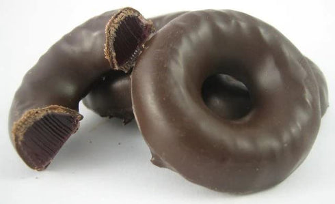 (1.5LB) Bayside Candy Chocolate Raspberry Rings - Dark Chocolate Covered Raspberry Jell Rings - Jelly Rings