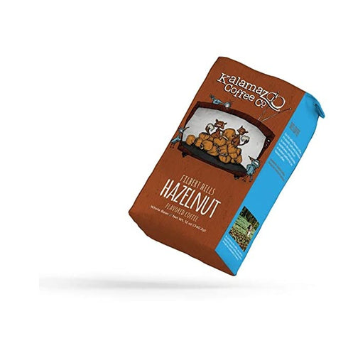 Filbert 12oz (1 Pack) KALAMAZOO COFFEE COMPANY Hazlenut Whole Bean Coffee - Hills Flavored Coffee | Bag
