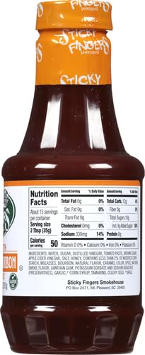 Sticky Fingers BBQ Sauce, Sweet Kentucky Bourbon, 18 OZ