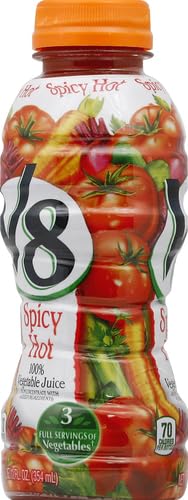 V8 100% 12 oz (12 Pack) Spicy Hot Vegetable Juice, fl Bottle