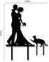 Wedding Anniversary Cake Topper - In The Family, Couple Bride Groom Cats