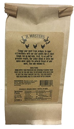 JL Masters 3.8oz packages All Natural Meat Rub - for Chicken & All Poultry (three)
