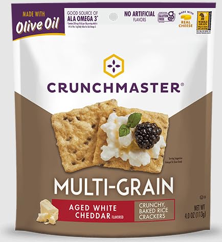 8 Pack Pack 2 Crunchmaster Cracker Variety MultiSeed Roasted Garlic, MultiSeed Sea Salt, Multigrain White Cheddar