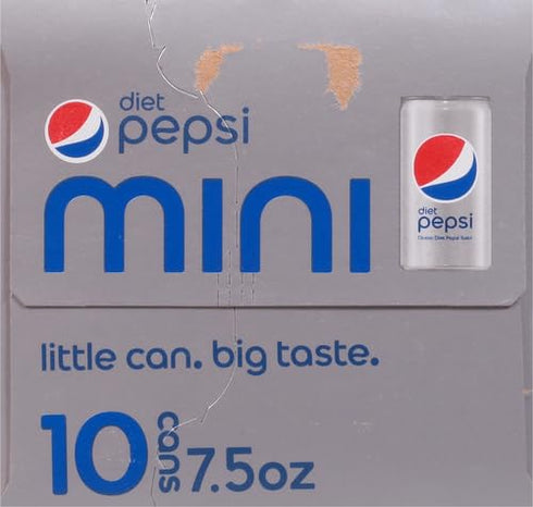 7.5 packs 10) Diet Pepsi Soda, Ounce Mini Cans, (Two