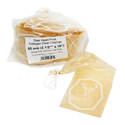 The Sausage Maker - Deer Head Print Collagen Sausage Casings, 65mm (2