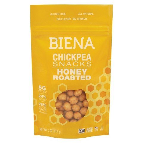 Biena All Natural Honey Roasted Chickpea Snacks 5oz (Pack of 2) by