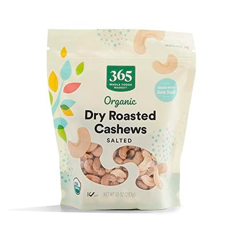 365 by Whole Foods Market, Organic Dry Roasted & Salted Cashews, 10
