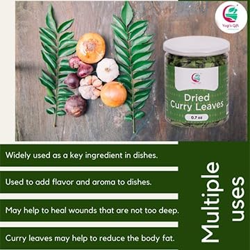 Dried Curry Leaves 0.7 Oz (900+ Leaves), Aromatic Whole Curry Leaves for Flavoring Food, Natural Herbs