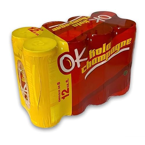 OK Kola Champagne - Puerto Rico's Favorite Soda - 12 oz cans - 8