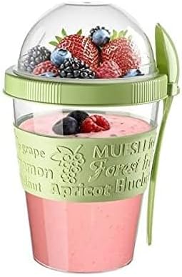 GanoOne Breakfast On the Go Cups, Take and Go Yogurt Cup with Topping Cereal or Oatmeal Container, Portable Lux Yogurt