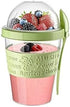 GanoOne Breakfast On the Go Cups, Take and Go Yogurt Cup with Topping Cereal or Oatmeal Container, Portable Lux Yogurt