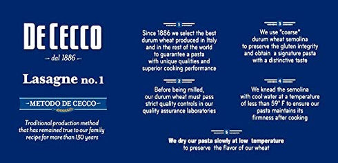 16 Oz (Pack 2) De Cecco Lasagne Pasta