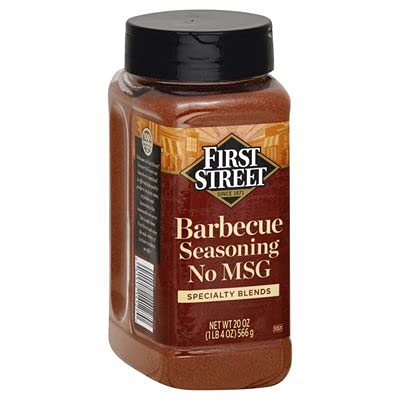 FIRST STREET BARBECUE SEASONING NO MSG NET WT 20 OZ