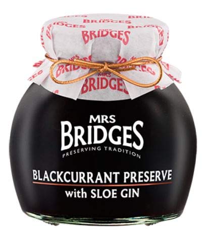 Mrs. Bridges of Scotland Set 2 12 Oz , of Jars, Blackcurrant Preserves with Sloe Gin, Imported from Scotland, Each