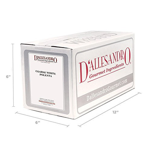 D'allesandro 10 lb Pack White Coarse Polenta Flour - Bulk - Authentic Italian Ground Cornmeal - Mild Flavor, Soft