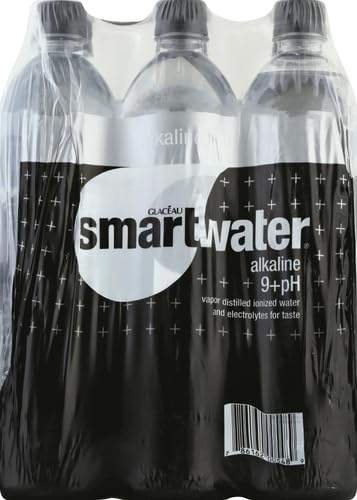 9+Ph, 33.8 Oz (Pack 6) smartwater Alkaline Water Vapor Distilled Premium Water, Fl