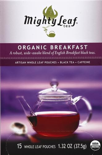 15 Mighty Leaf Tea Organic Breakfast Hand-Stiched Tea Bags, ct