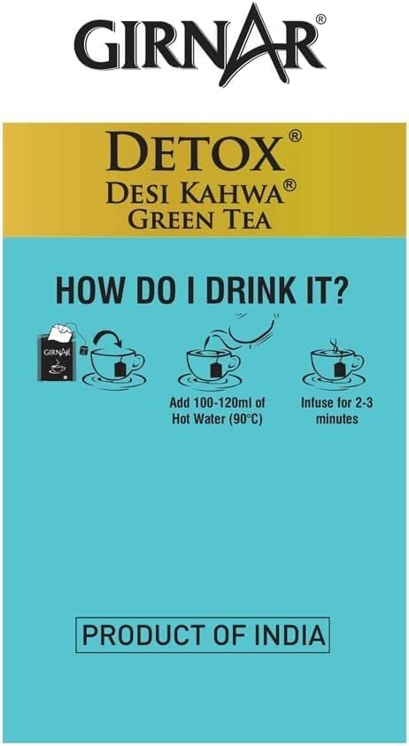 GIRNAR 36 2 Packs Green Tea Desi Kahwa (Detox Tea) - Tea Bags X