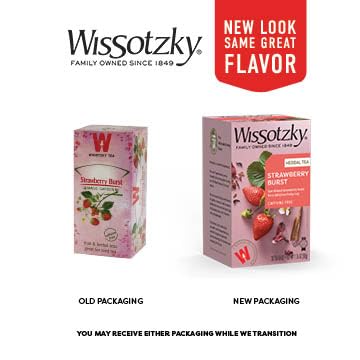 Wissotzky Strawberry Burst Herbal Tea, 20 Tea Bags, Caffeine Free, Antioxidant Rich Fruity Blend