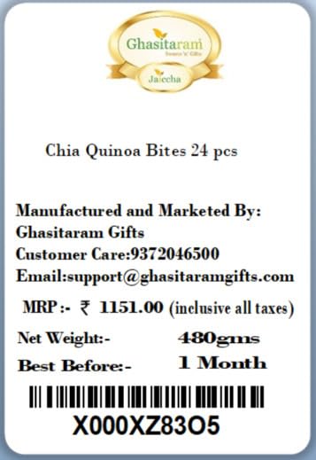 Ghasitaram Gifts 24 Indian Sweets - Chia Quinoa Bites pcs