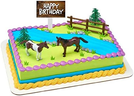 Mini Cake/Food/Cupcake/Appetizer/Desert Decorating Topper Decorations (Horses & Fence)