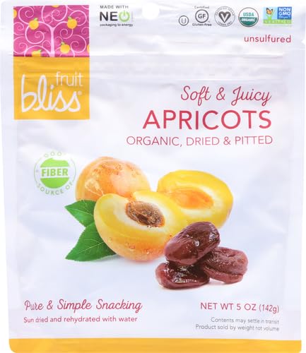 Unsulfured Organic Turkish Apricots, Dried Fruit Snacks, 1 Pack - 5 oz each