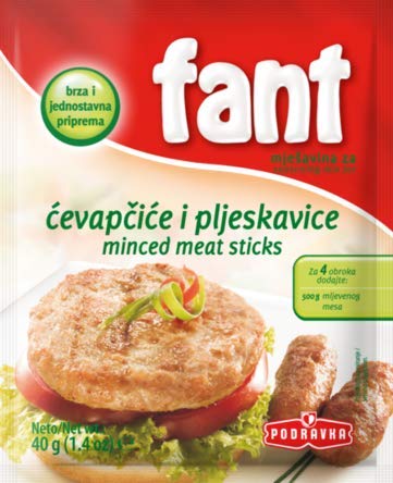 Podravka Fant Seasoning Mix for Minced Meat Sticks, Cevapcice, 1.4oz