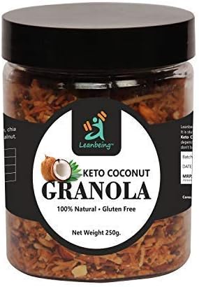 Astha Leanbeing Keto Granola Coconut Mocha Crunch 250 G | Low Carb Cereal,