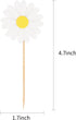 Hengmerry Set 36 Daisy Cupcake Toppers, Daisy Flower Cake Picks Chrysanthemum Party Decorations for Spring Birthday