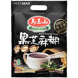 GREENMAX SINCE 1961 12 30g (360g GreenMax Black Sesame Cereal Drink Sachets x Total), Instant Powdered Beverage, Made