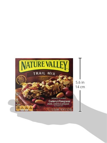 6 6.7 OZ (Pack 6) Nature Valley Chewy Fruit & Nut Granola Bars, Cranberry Pomegranate, Bars