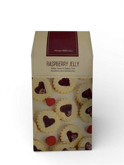 Generic Raspberry Jelly Sandwich Cookies, Heart-Shaped Butter Cookies with Raspberry Jam Filling, Mildly