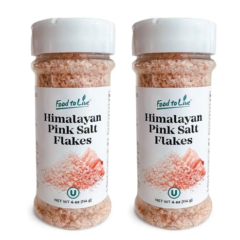 Food to Live Himalayan Pink Salt Flakes, 4 oz Gourmet Flaky Salt