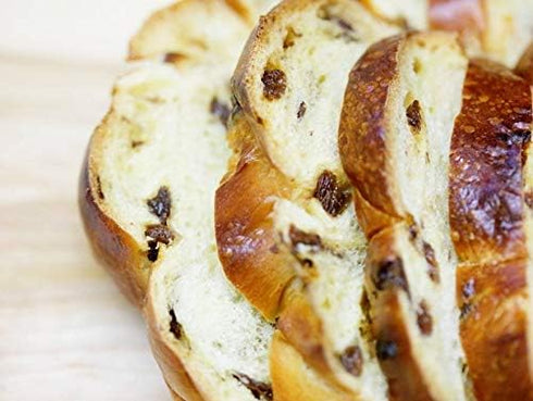 Generic Pack 3 Traditional Braided Egg Challah Bread With Raisins