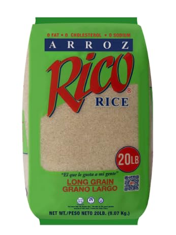 Generic Arroz Rico Long Grain White Rice, 20 lbs, Heavy Duty Plastic Bag
