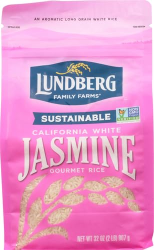 by Lundberg 32 Oz (Pack 2) Lundberg Jasmine Rice, Long Grain White Rice - Non-Sticky, Fluffy Aromatic Rice, Sustainably