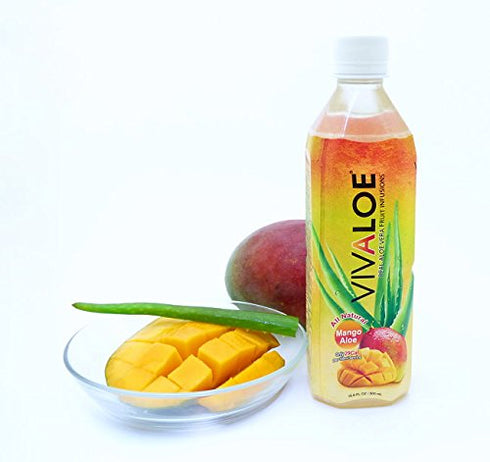 VIVALOE 16.9fl oz (12 Pack) Mango Aloe
